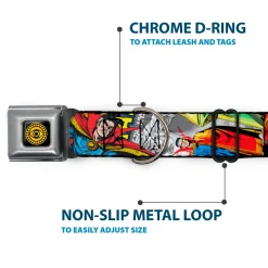 DOCTOR STRANGE MOVIE Doctor Strange Eye of Agamotto Full Color Black Gold Seatbelt Buckle Collar - Classic DOCTOR STRANGE Comic Book Title/4-Poses