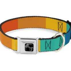 Dog Bone Black/Silver Seatbelt Buckle Collar - Summer Essentials Color Block 2