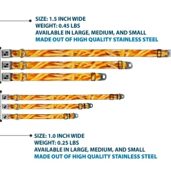 Dog Bone Black/Silver Seatbelt Buckle Collar - Vivid French Fries Stacked