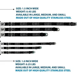 Dog Bone Black/Silver Seatbelt Buckle Collar - Zodiac AQUARIUS/Constellation Black/White