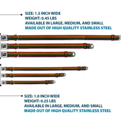 Dog Bone Black/Silver Seatbelt Buckle Collar - Burlap Texture Rainbow