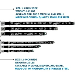 Dog Bone Black/Silver Seatbelt Buckle Collar - THE MOUNTAINS ARE CALLING AND I MUST GO/Mountains Outline3 Black/Gray/White