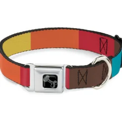 Dog Bone Black/Silver Seatbelt Buckle Collar - Summer Essentials Color Block 9