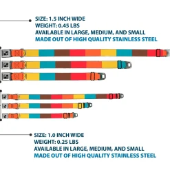 Dog Bone Black/Silver Seatbelt Buckle Collar - Summer Essentials Color Block 9