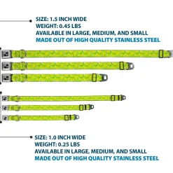 Dog Bone Black/Silver Seatbelt Buckle Collar - Tennis Balls Stacked