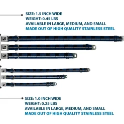 Dog Bone Black/Silver Seatbelt Buckle Collar - Thin White Line Flag Weathered Black/Blue/White