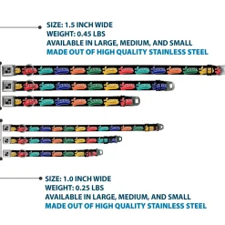 Dog Bone Black/Silver Seatbelt Buckle Collar - SAUCE Baseball Script Black/Multi Color