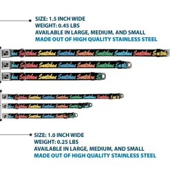 Dog Bone Black/Silver Seatbelt Buckle Collar - SNATCHED Script Black/Multi Color