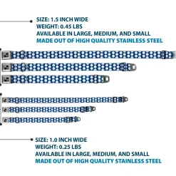 Dog Bone Black/Silver Seatbelt Buckle Collar - Golf Balls Blue/White