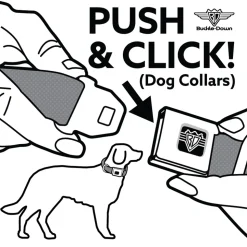 Dog Bone Black/Silver Seatbelt Buckle Collar - Western COWBOY Icons Collage Tan/Browns