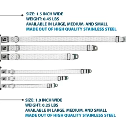 Dog Bone Black/Silver Seatbelt Buckle Collar - Golf Ball Dimples Whites