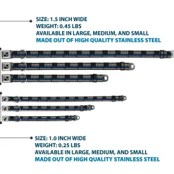 Dog Bone Black/Silver Seatbelt Buckle Collar - Thin Blue Line Flag Weathered Black/Gray/Blue