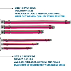 Dog Bone Black/Silver Seatbelt Buckle Collar - Racing Stripes Pink/Yellow/Blue/Black