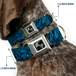Dog Bone Seatbelt Buckle Collar - TJ-Brutal Blue
