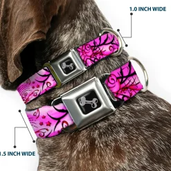 Dog Bone Seatbelt Buckle Collar - TJ-Fairy Pink Swirl