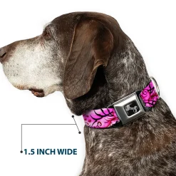 Dog Bone Seatbelt Buckle Collar - TJ-Fairy Pink Swirl