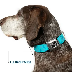 Dog Bone Seatbelt Buckle Collar - Anchor2/Helm Monogram Blues