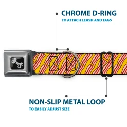 Dog Bone Seatbelt Buckle Collar - Bacon Cartoon Yellow