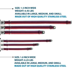 Dog Bone Seatbelt Buckle Collar - Americana Stripe w/Stars2 Blue/Red/White