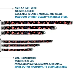 Dog Bone Seatbelt Buckle Collar - Americana Stars & Flags Black/Red/White/Blue