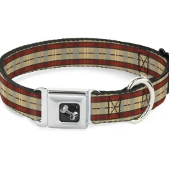 Dog Bone Seatbelt Buckle Collar - Americana Plaid
