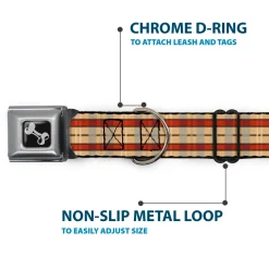 Dog Bone Seatbelt Buckle Collar - Americana Plaid