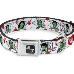 Dog Bone Seatbelt Buckle Collar - Zombie CHOMP!