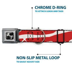 Dog Bone Seatbelt Buckle Collar - Bacon CLOSE-UP