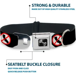 Dog Bone Seatbelt Buckle Collar - Anti-California Logo Black/Red/White