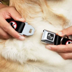 Dog Bone Seatbelt Buckle Collar - Anti-California Logo Black/Red/White