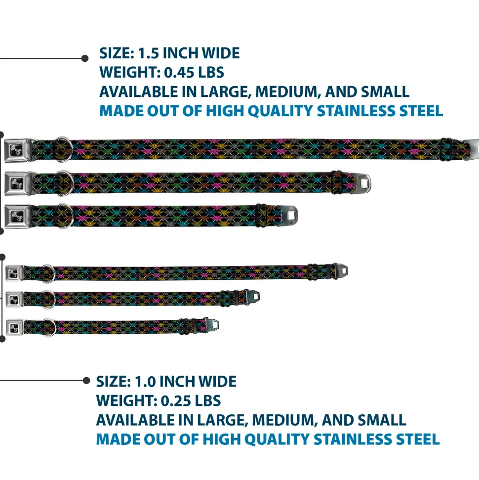 Dog Bone Seatbelt Buckle Collar - BD Monogram Black/Multi Neon