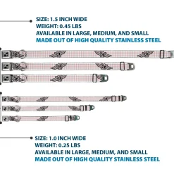 Dog Bone Seatbelt Buckle Collar - BD Plaid White/Gray/Red