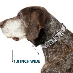 Dog Bone Seatbelt Buckle Collar - BD Plaid White/Gray/Red