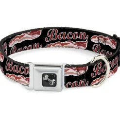 Dog Bone Seatbelt Buckle Collar - BACON Baseball Script