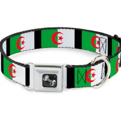 Dog Bone Seatbelt Buckle Collar - Algeria Flags