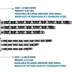 Dog Bone Seatbelt Buckle Collar - BD Skulls w/Wings Black/White