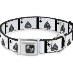 Dog Bone Seatbelt Buckle Collar - Ace of Spades