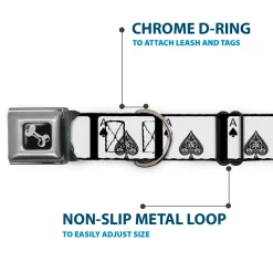 Dog Bone Seatbelt Buckle Collar - Ace of Spades