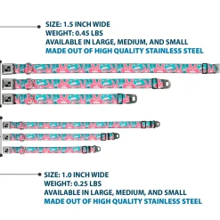 Dog Bone Seatbelt Buckle Collar - Angry Bunnies Turquoise/Pinks