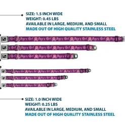 Dog Bone Seatbelt Buckle Collar - Angry Girl Purple/Pink