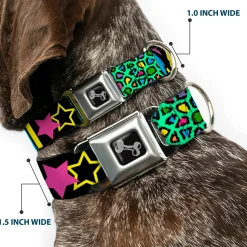 Dog Bone Seatbelt Buckle Collar - Animal Skins & Stripes 2
