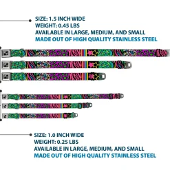 Dog Bone Seatbelt Buckle Collar - Animal Skins & Stripes 2