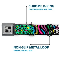 Dog Bone Seatbelt Buckle Collar - Animal Skins & Stripes 2