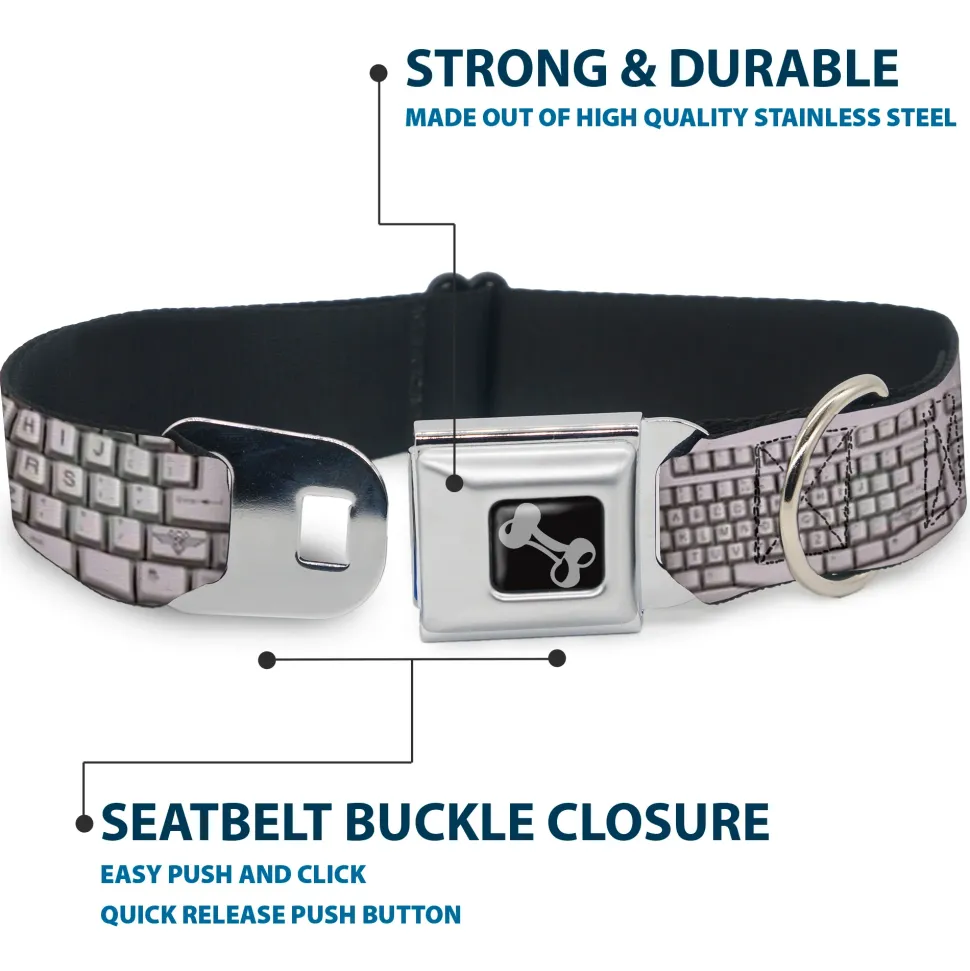 Dog Bone Seatbelt Buckle Collar - BD Keyboard