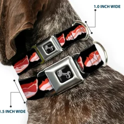 Dog Bone Seatbelt Buckle Collar - Bacon