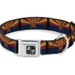 Dog Bone Seatbelt Buckle Collar - Arizona Flag Distressed Painting