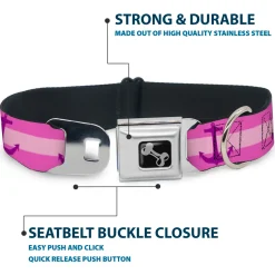 Dog Bone Seatbelt Buckle Collar - Anchor/Stripe Pinks/Purple