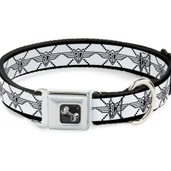 Dog Bone Seatbelt Buckle Collar - BD Monogram2 White/Black