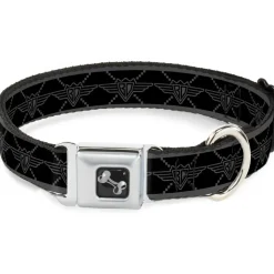 Dog Bone Seatbelt Buckle Collar - BD Monogram2 Black/Gray