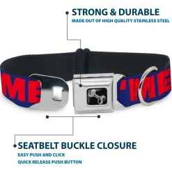 Dog Bone Seatbelt Buckle Collar - 'MERICA/Star Blue/Red/White